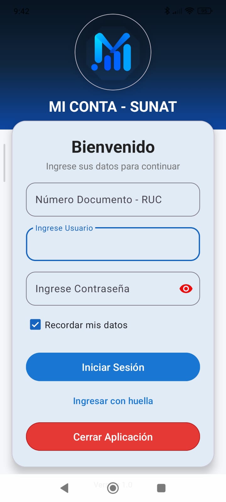 Inicio de sesión Mi Conta